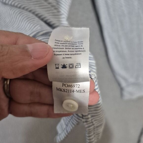 Faherty Men's Polo Shirt Long Sleeve Blue Stripe Cotton Blend Small - Picture 5 of 8